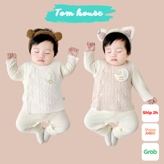  Áo khoác gile nỉ bông cho bé trai bé gái sơ sinh 0-2 tuổi 