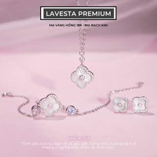 Bộ trang sức bạc nữ mạ vàng hồng 18K và mạ bạch kim LAVESTA LAV098 Cherish - Loveshine