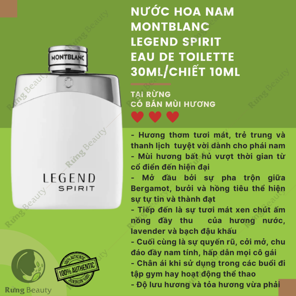 NƯỚC HOA NAM MONTBLANC LEGEND SPIRIT EAU DE TOILETTE 30ML/CHIẾT 10ML
