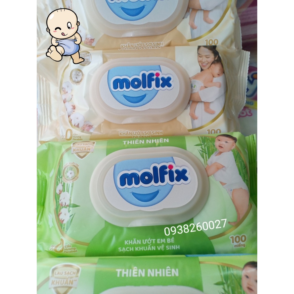 Combo 2 gói khăn ướt Molfix 100 tờ