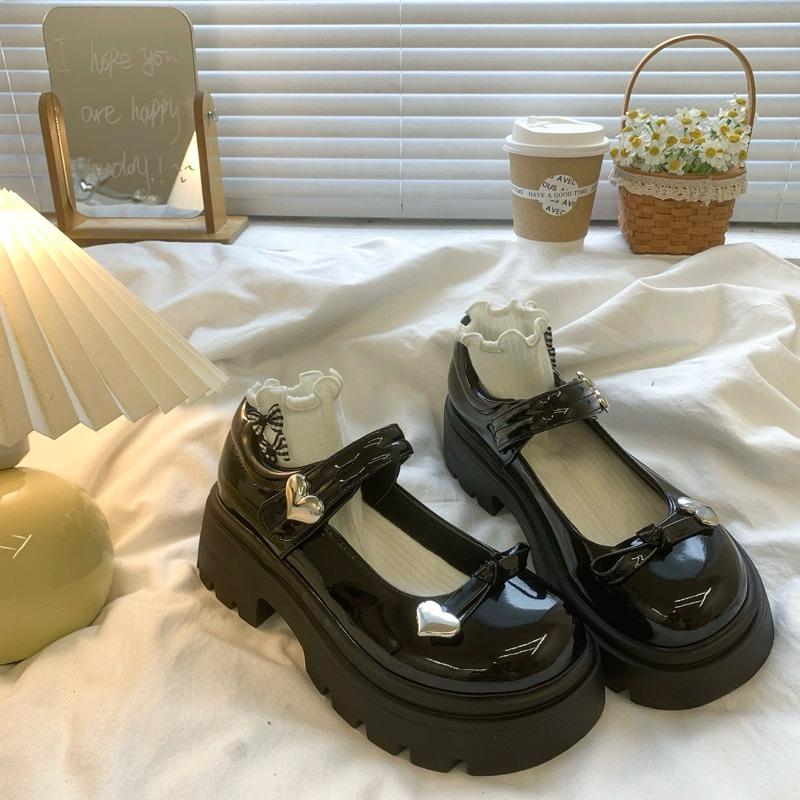 Giày búp bê lolita nữ độn đế quai cài đế 5cm Cao Cấp (chân gầy, thon đặt lùi 1sz) | BigBuy360 - bigbuy360.vn