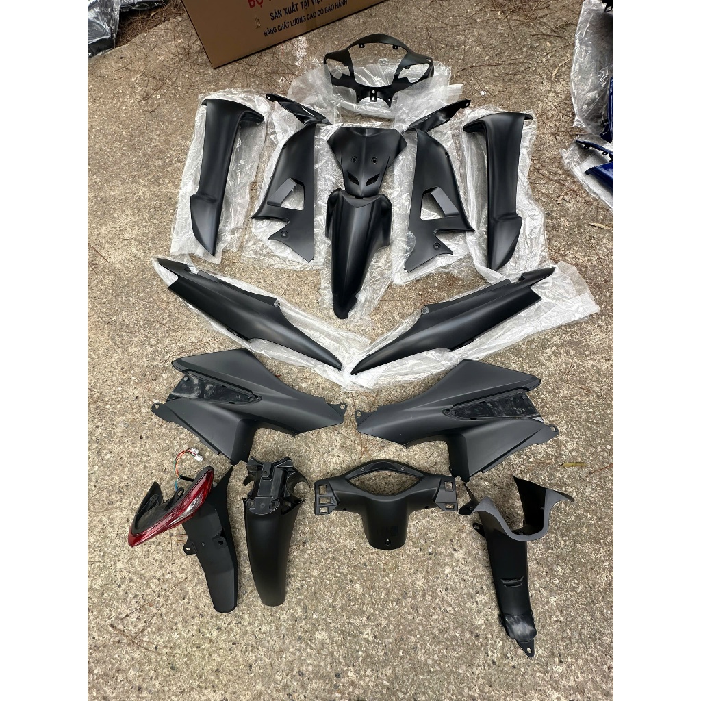 DÀN ÁO - BỘ VỎ NHỰA Wave Alpha 100 - Wave 50cc - Wave Rs màu ĐEN NHÁM