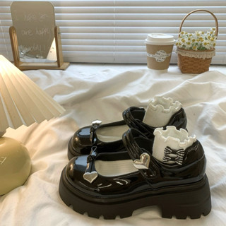 Giày búp bê nữ đế độn 5cm dây cài đế Cao Cấp - giày nữ độn đế da mềm