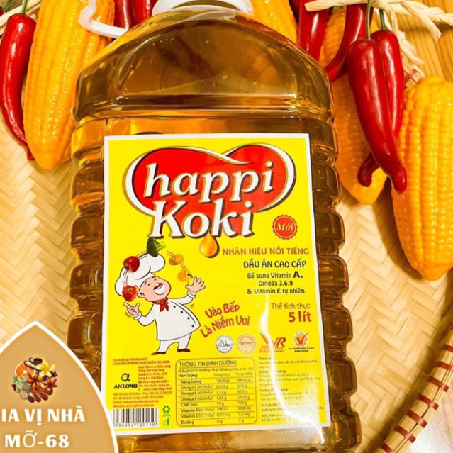 Dầu ăn hiệu Happy Koki- cal 5 lít