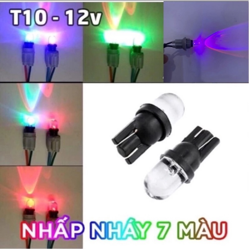 Đèn led Demi xinhan chân T10 nháy 7 màu