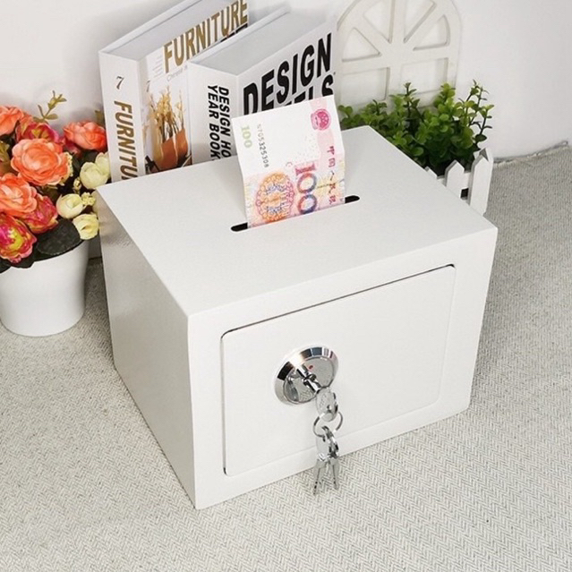Két sắt mini 17K có khe đút tiền chống trộm chế độ bảo mật cao, chống cháy, có ốc vít vào tường