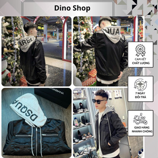 Áo Khoác Nam DSQ Trần Bông Mũ Nỉ Dày Dặn - Áo Khoác Nam DSQ Phối Khoá Mũ Nỉ Siêu Đẹp