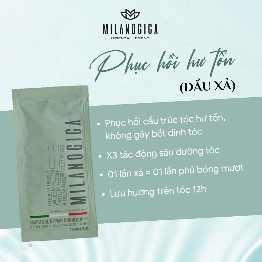 (Hàng tặng) Combo Khăn Meilandi + 2 Dầu Gội & 1 Dầu Xả Dạng Gói Milanogica Milanogica Shampoo / Conditioner 12ml