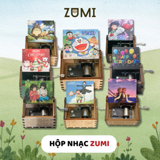 Hộp Nhạc Gỗ Quay Tay Anime Quà Tặng Sinh Nhật Để Bàn Trang Trí Nhiều Bài Hát Zumishop