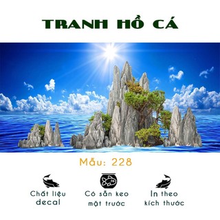 Tranh dán bể cá 3D cho bể 100x40cm - Decal hồ cá có sẵn keo dễ dán - Nhiều mẫu lựa chọn