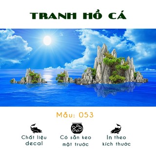 Tranh dán bể cá 3D cho bể 100x40cm - Decal hồ cá có sẵn keo dễ dán - Nhiều mẫu lựa chọn