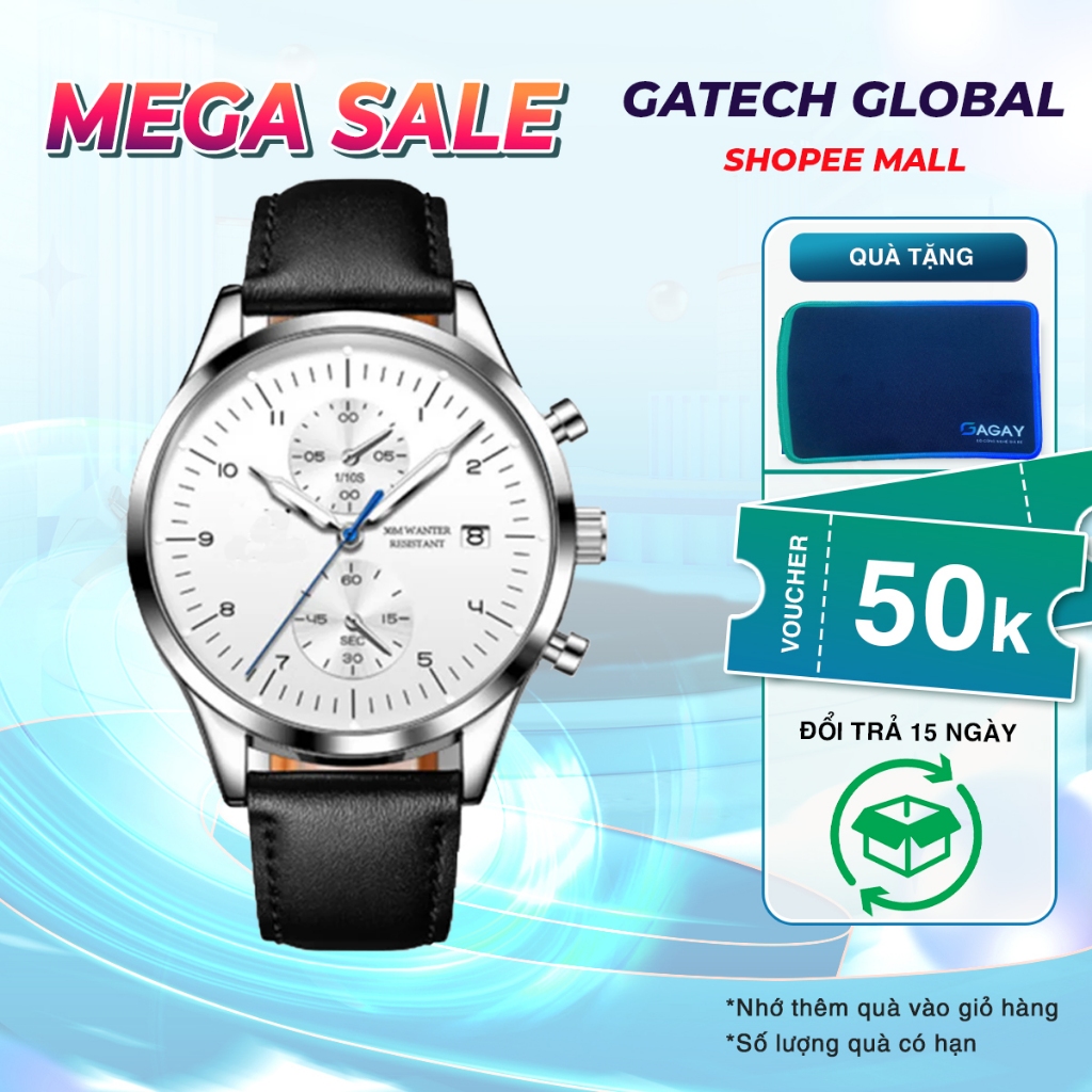 Đồng hồ nam chính hãng GAGAY OLES 2880 Dây da có chức năng Lịch chống nước phát sáng GD851 | BigBuy360 - bigbuy360.vn