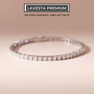 Lắc tay tennis nam nữ kim cương Moissanite 3 ly, bạc xi bạch kim LAVESTA KC109 Vincent thời đại, đẳng cấp