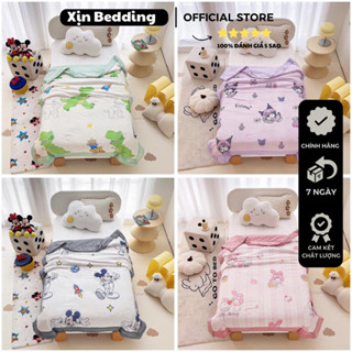 Chăn Cho Bé Kích Thước 1mx1m5 Chất Liệu Vải Thun Lạnh Chần Bông Tơ Mềm Mại, Một Mặt Hạt Matxa Đắp Siêu Thích