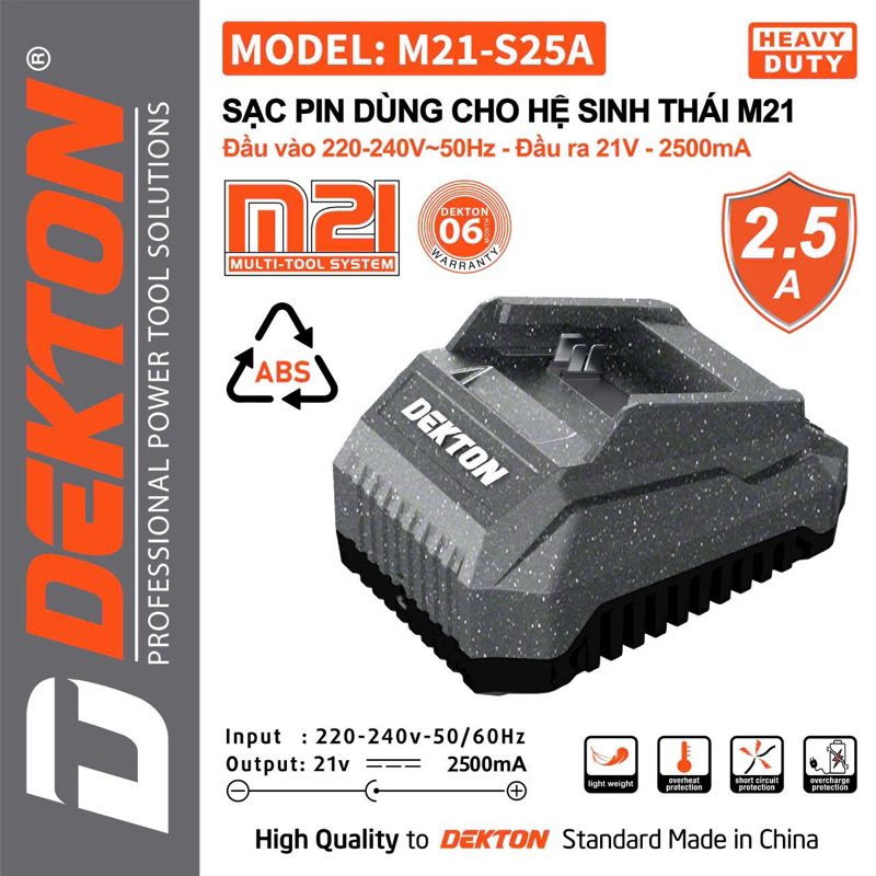 Sạc Pin Dekton M21 S25PRO
