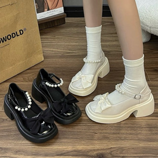 Giày búp bê lolita nữ quai ngọc độn đế 7cm(form to đặt lùi 1 sz)