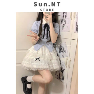 Set Váy Áo, Chân Váy Trắng Ren Bồng SUNNT STORE Tiểu Thư Nhẹ Nhàng Cực Xinh Phong Cách Hàn Quốc Đi Chơi, Đi Tiệc