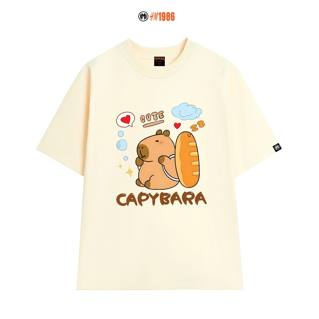 Áo Thun nữ Capybara 858 Localbrand HM86 Vải Cotton Co giãn 4 Chiều Dày Dặn Unisex Oversize