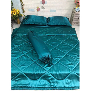[4-5 MÓN 25/30cm] Bộ ga gối chăn phi lụa 1M6, 1M8 shopee ( chiều cao 22-30cm)
