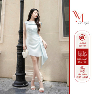 YM Concept Đầm Xếp Ly Eo Hở Lưng Đính Hoa Đi Chơi Đi Tiệc Hẹn Hò Thanh Lịch Nhẹ Nhàng D0962
