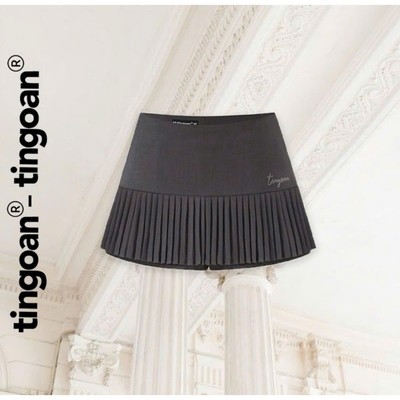 TINGOAN® - Chân váy xám cạp thấp phối xếp ly nhí PRETTY BOO SKIRT/GR
