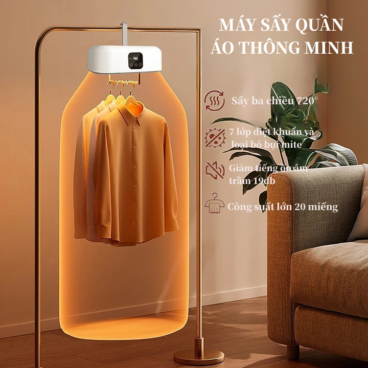 Máy Sấy Quần Áo Khử Trùng Tủ Sấy Quần Áo Gấp Gọn Khử Trùng Treo Tường Tiệt trùng và sấy khô nhanh DTA 360° 2 chế độ sấy