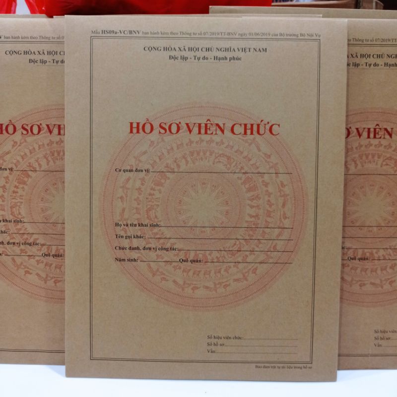 Hồ Sơ Viên Chức 2019 , giấy xịn, nội dung chuẩn