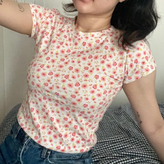 [FORM BÉ] Áo Thun Hoa Nhí Cotton Fit Top - Form Baby Tee ngắn ôm fit người dễ thương by Bloommest