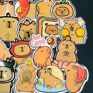 [Capybara] Set 20 sticker trang trí dễ thương, miếng dán sổ tay - Sticker, Hình dán Anime