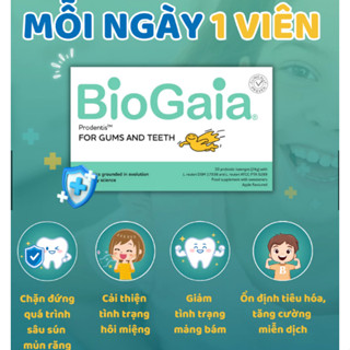 [DATE 2027] Viên ngậm men vi sinh nha khoa Biogaia Prodentis có vị Bạc hà và vị Táo, Hộp 30 viên