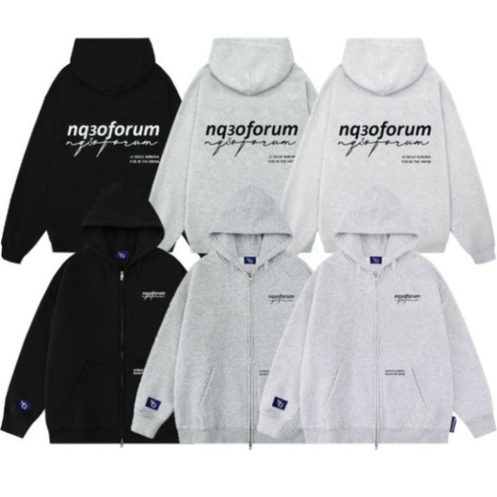 Áo Khoác Nỉ Hoodie Zip thu đông In Chữ Kí NQ30 FORUM Form Rộng Nam Nữ Unisex
