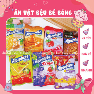 Kẹo béo cứng mềm ALPENLIEBE các vị DẠNG GÓI ( trà sữa,kem sữa, dâu nho, sữa, dâu, xoài muối ớt )