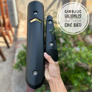 Ốp Pô Spark Đen Nhám tặng kèm ốc salaya inox 304 Chế Gắn Mọi Dòng Xe pô uma, spark, ex10, kingdrag