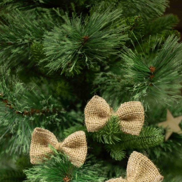 Set nơ vải bố thô trang trí noel (Không đuôi)