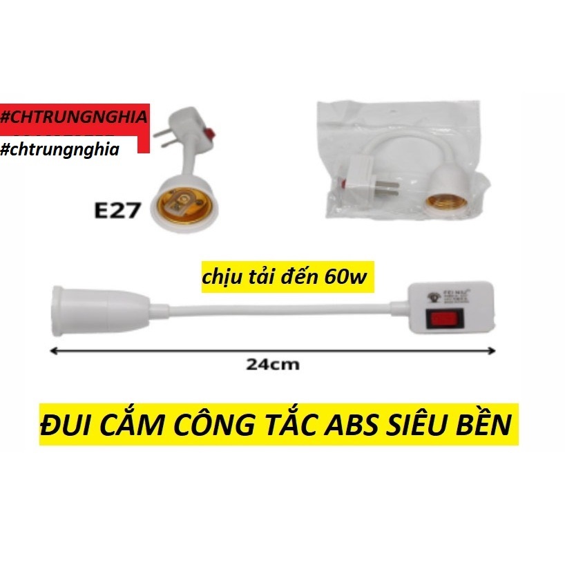 ĐUI ĐÈN E27 CAO CẤP ABS XOAY 360 ĐỘ CHỊU TẢI ĐẾN 40W thông dụng