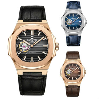 Đồng Hồ Cơ Nam Open Heart 8128G (Viền trơn) Chính Hãng