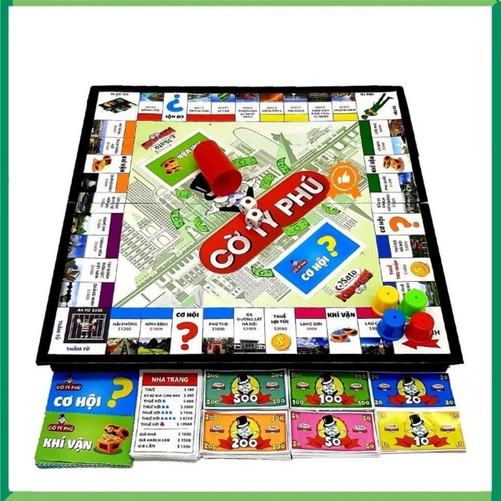 Cờ Tỷ Phú - Monopoly Cao Cấp Hộp nhựa [Hàng Việt Nam]. Cờ Tỷ Phú / Cờ vua / Cờ cá ngựa / Cờ tướng