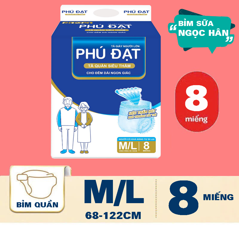 Bỉm già quần Phú Đạt ML8 XL6 miếng siêu thấm & Bỉm quần Merzy M16 L14 Xl12 #bỉm phú đạt #bỉm già phú đạt #bỉm caryn