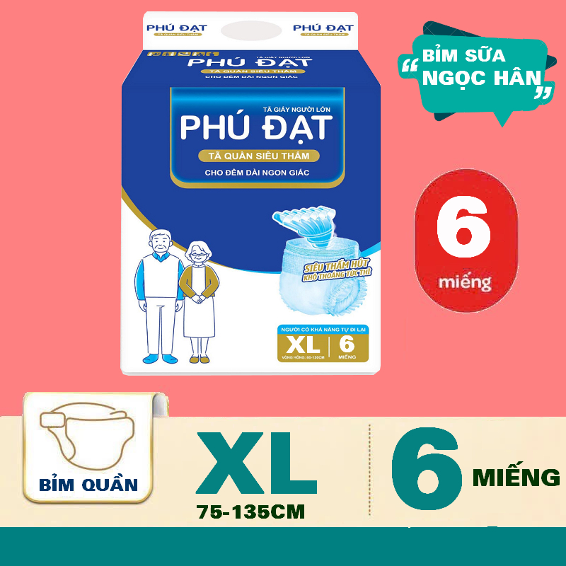 Bỉm già quần Phú Đạt ML8 XL6 miếng # Merzy M16 L14 XL12 #quần già phú đạt #phú đạt #bỉm quần #quần già #quần ML10 XL10