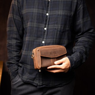 Clutch nam cầm tay mini da bò thật pocket Manuk Leather, túi cầm tay nhỏ gọn kết hợp đeo chéo, Clutch mini bag