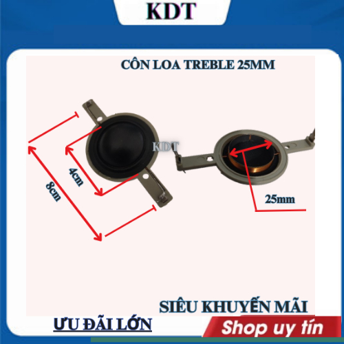 10 Cái coil loa treble 25mm màu đen màng lụa