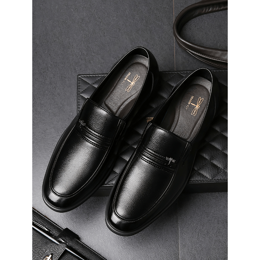 Giày tây nam da bò cao cấp - đế cao su non đi rất êm và mềm tăng chiều cao , khâu đế 2 lớp ( da bò nguyên tấm )