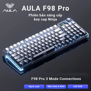 Bàn phím cơ AULA F98 Pro |F108 P- Kết nối 3 Mode Mạch xuôi - Núm xoay và màn hình - Bh 12 tháng