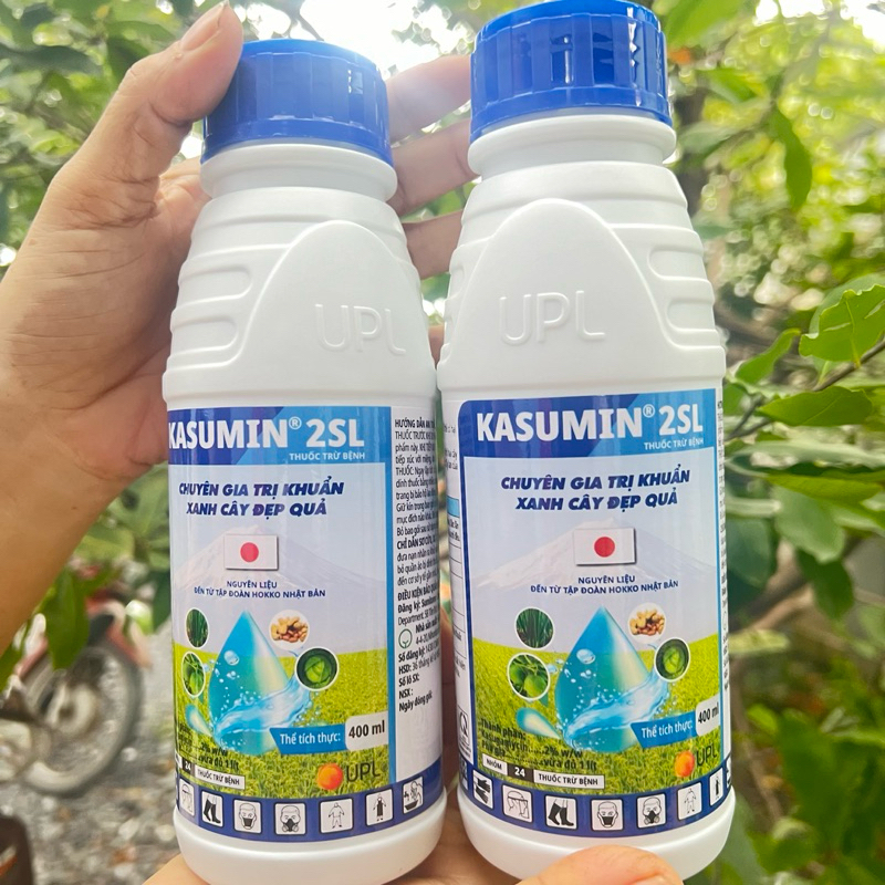 Trừ Đạo ôn, cháy bìa lá Kasumin đạo ôn, cháy bìa lá, đốm sọc, lem lép hạt Kasumin 2SL ( Chai 425mL)