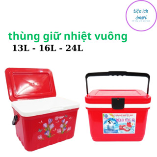 thùng đá giữ nhiệt có quai sách , phích vuông đựng đá nhựa Việt Nhật