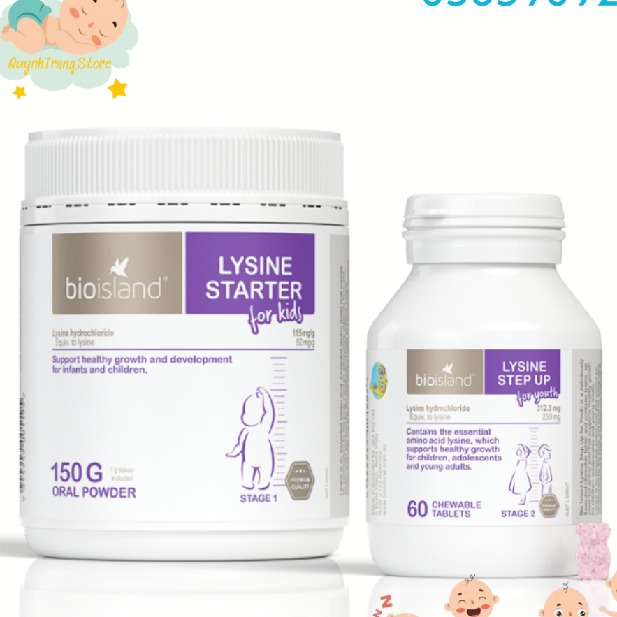 Bột Lysine Bio Island Lysine Úc cho bé