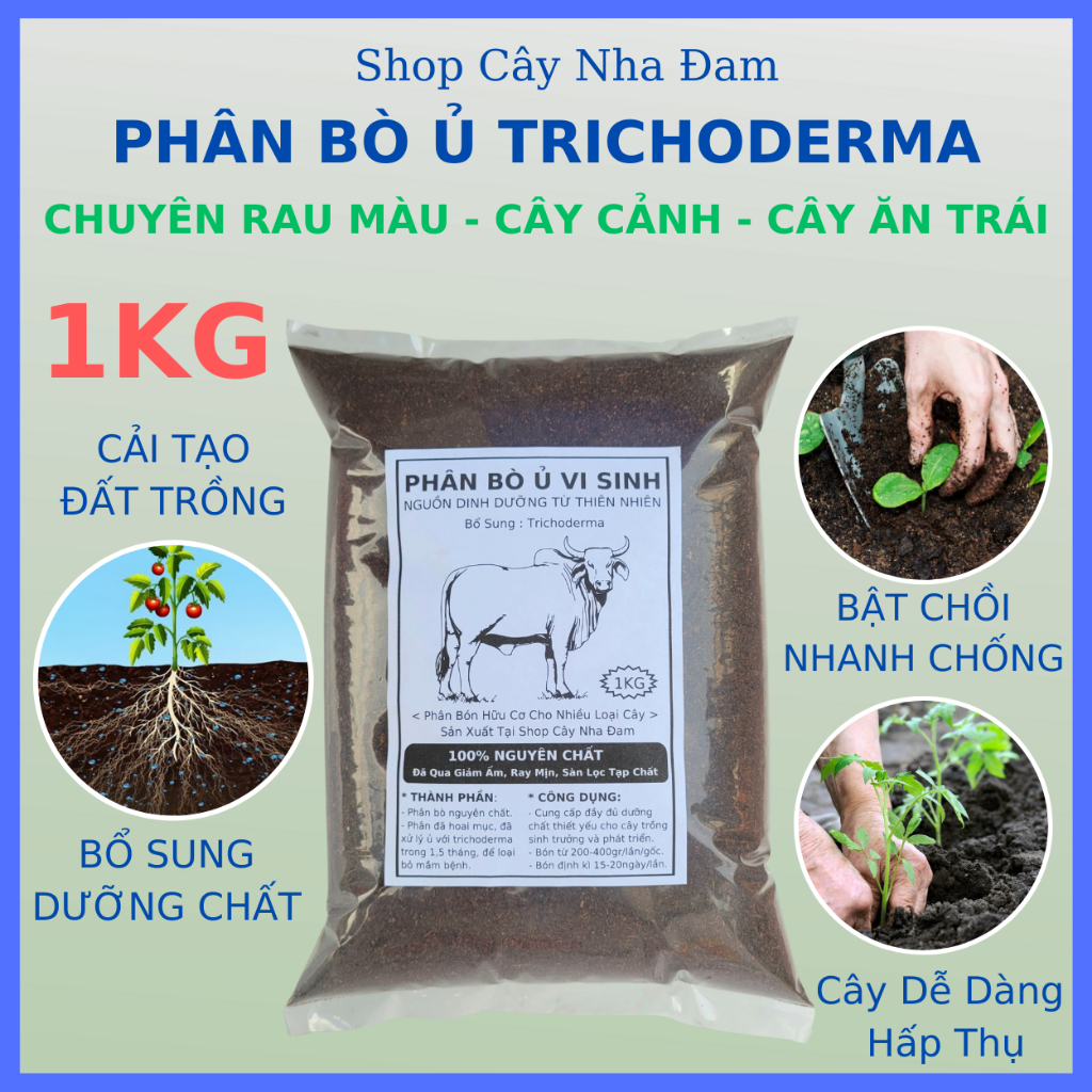 Phân Bò Đã Qua Xử Lý 1KG (đã ủ với trichoderma )