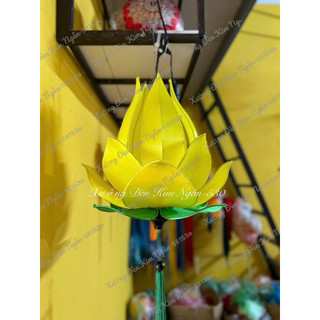 Đèn Lồng Hoa Sen Vải Phi Khung Sắt