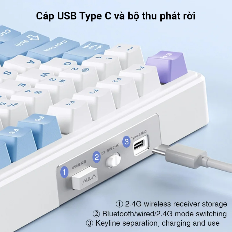 ]Bàn phím cơ AULA F75 mạch xuôi 3 Mode 4000 maH - Full key hotswappable - 75% - BH 12T | BigBuy360 - bigbuy360.vn