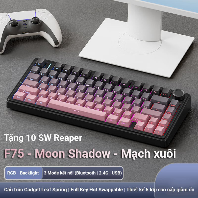 ]Bàn phím cơ AULA F75 mạch xuôi 3 Mode 4000 maH - Full key hotswappable - 75% - BH 12T | BigBuy360 - bigbuy360.vn
